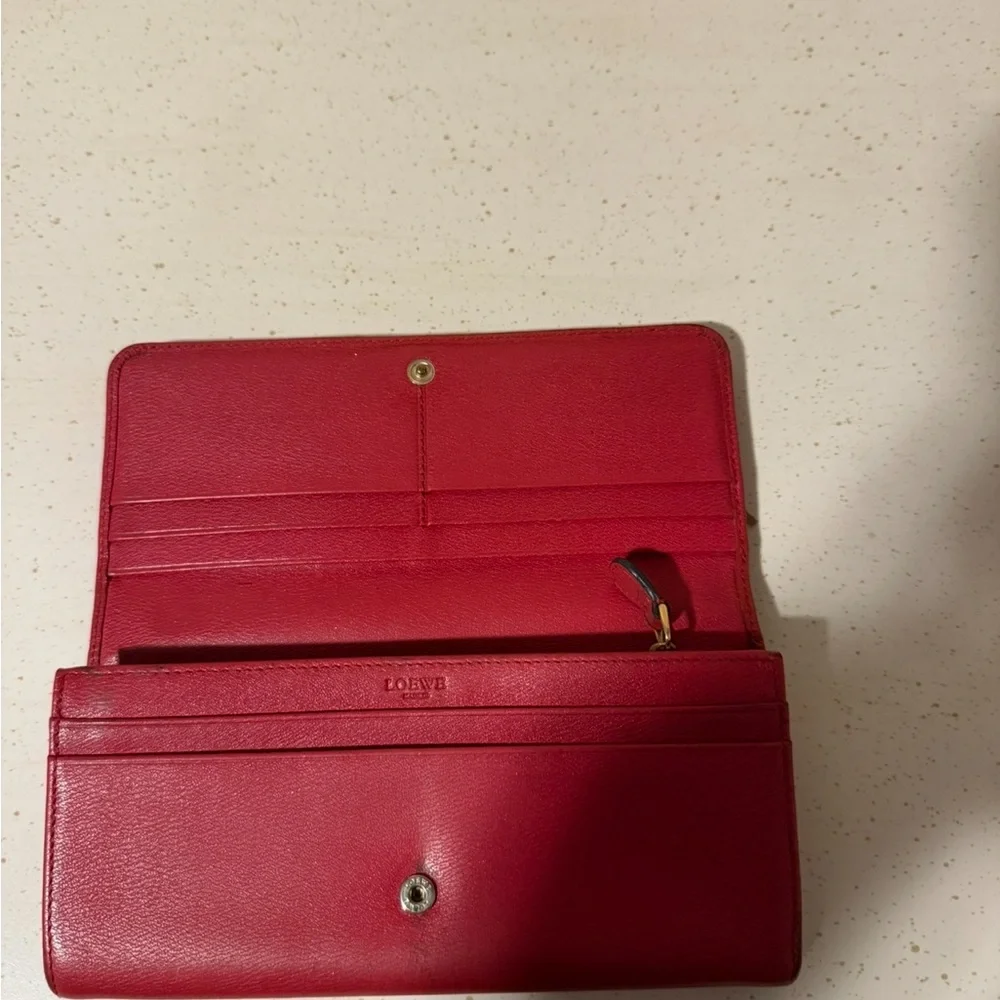 Loewe Cherry Red Leather Wallet - Picture 11 of 15